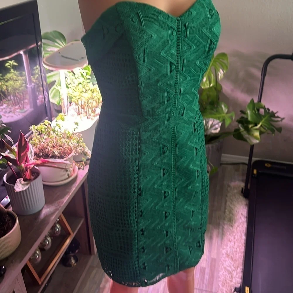 Adelyn Rae Green lace strapless dress - Picture 5 of 7
